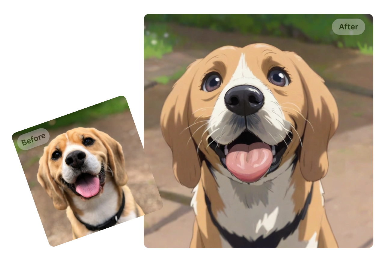 Ghibli style transformation example